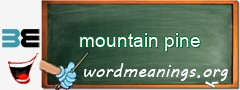 WordMeaning blackboard for mountain pine